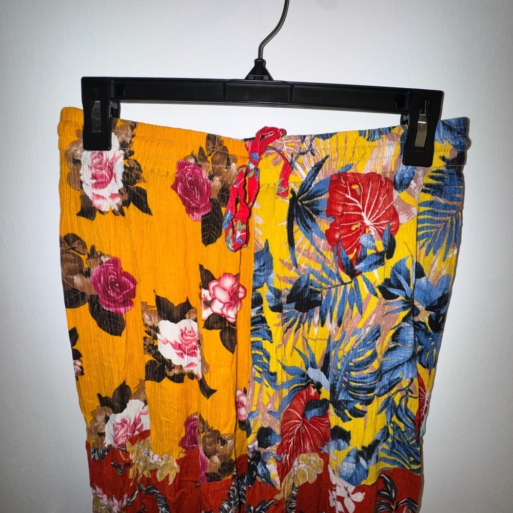 NWOT Sacred Threads Multicolor Floral Patchwork Pants - Picture 2 of 9